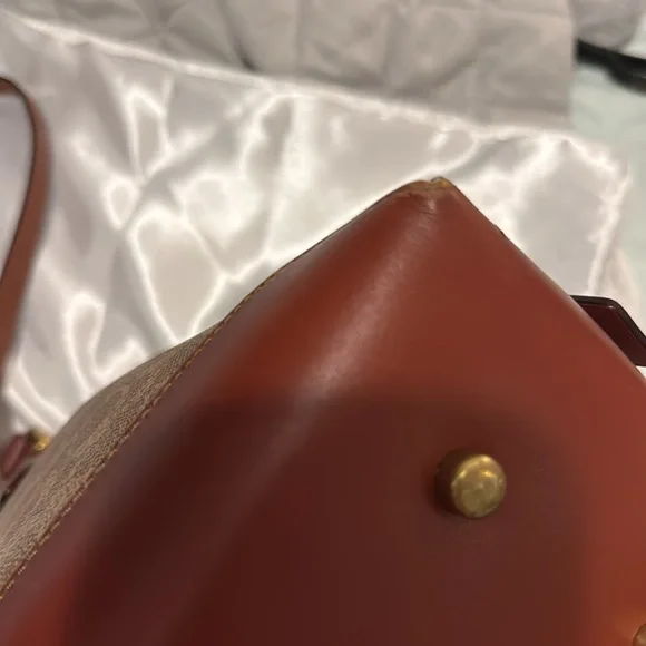 Coach Womens Coated Canvas Signature Quinn Satchel B4/Tan Rust - Picture 15 of 16